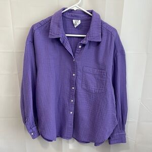 GAP Lavender Textured Shirt